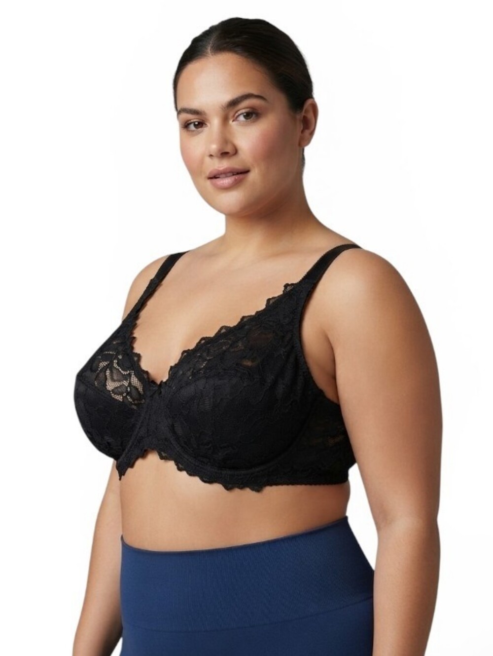 NWT Voglo Black Lace Underwire Bra Size 44C Adjustable Straps